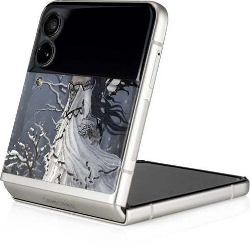 Fairy with Owl in Snow by Nene Thomas Galaxy Z Flip4 5G Skin